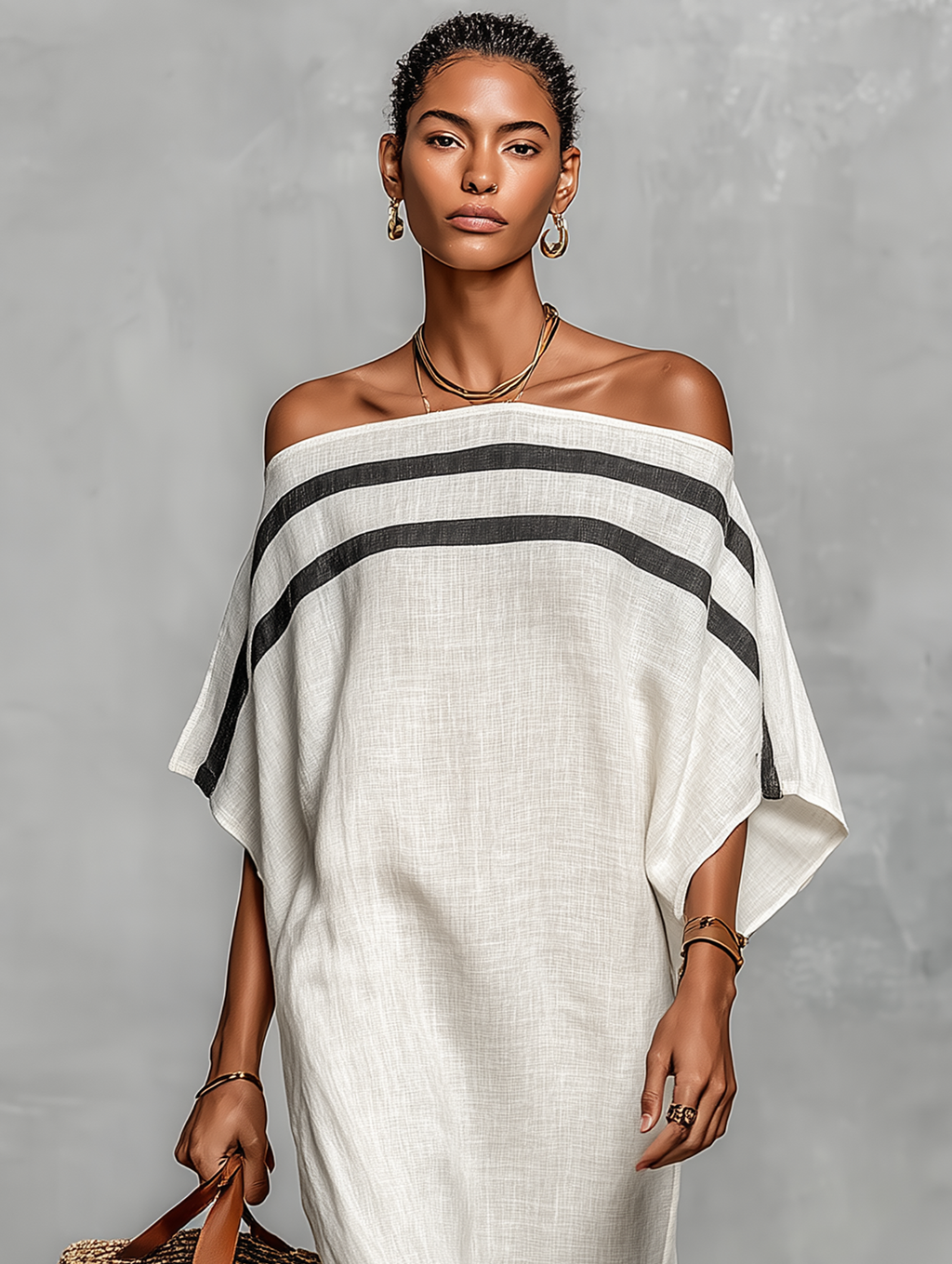 Schlichtes Leinen Maxi-Kleid