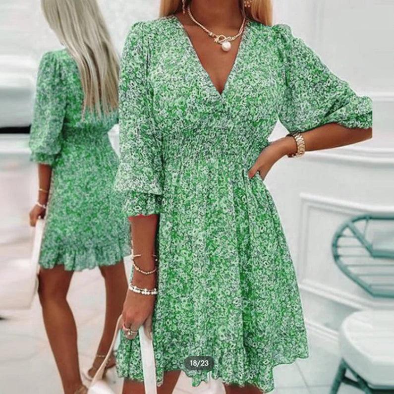Sunna - Stilvolles Blumenmuster-Kleid