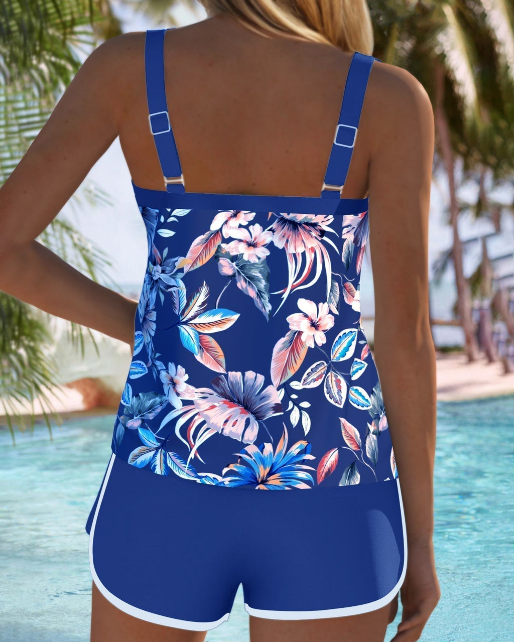 Imke | Bedruckter Ärmelloser Tankini-Top