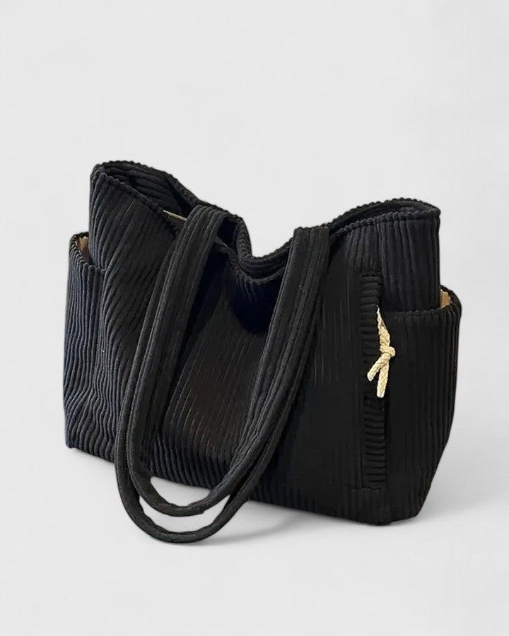 Liorane | Elegante Ripp-Tasche mit Kordelverzierungen