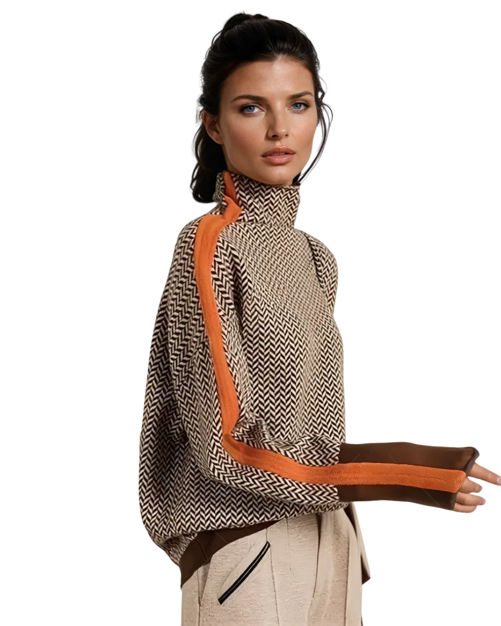 Lindemann Atelier | Malou – Rollkragenpullover mit kontrastierenden Streifen