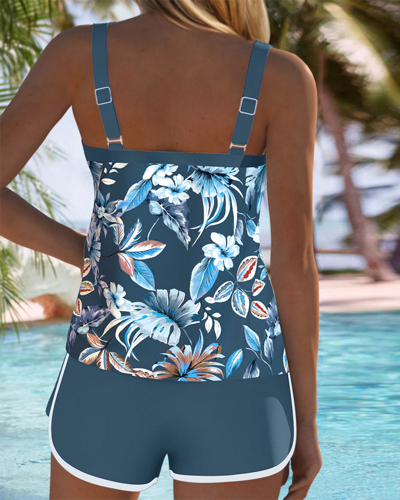 Imke | Bedruckter Ärmelloser Tankini-Top