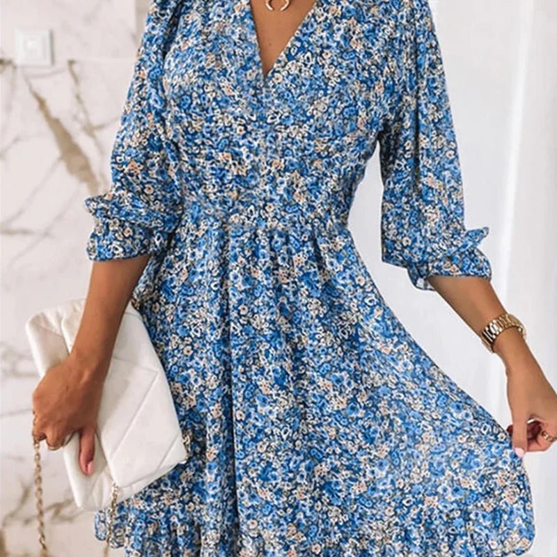 Sunna - Stilvolles Blumenmuster-Kleid