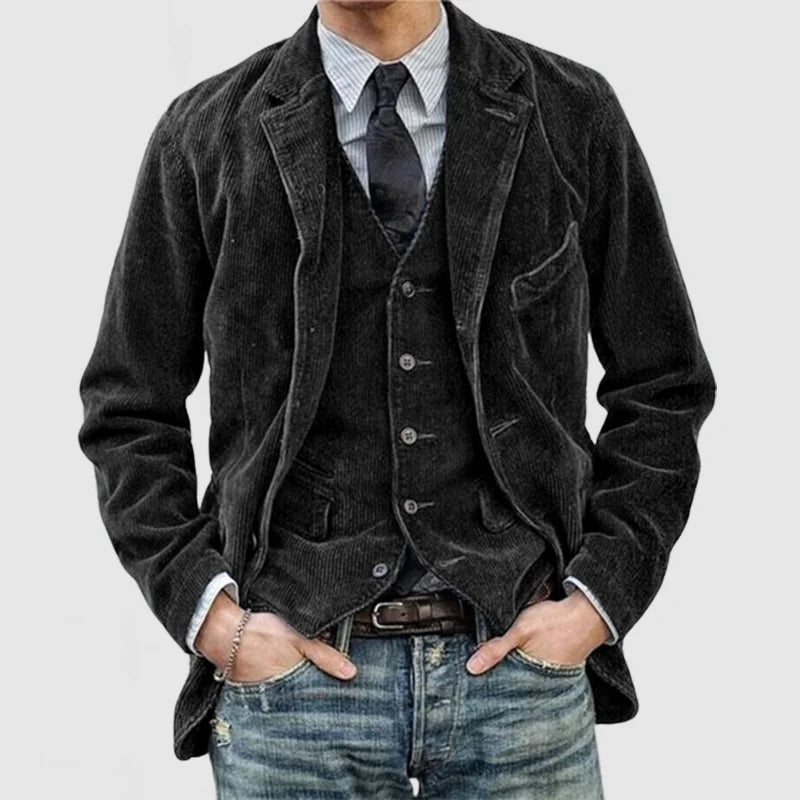 Vintage Herren Corduroy Blazer mit Weste