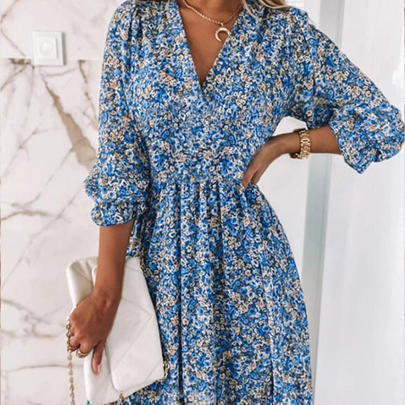 Sunna - Stilvolles Blumenmuster-Kleid