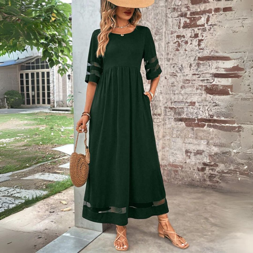 Aubrey™ – Figurbetonendes Midi-Kleid mit Bauchbedeckung" 

Rewritten: "Aubrey™ – Midi-Kleid mit figurbetonendem Schnitt und Bauchbedeckung