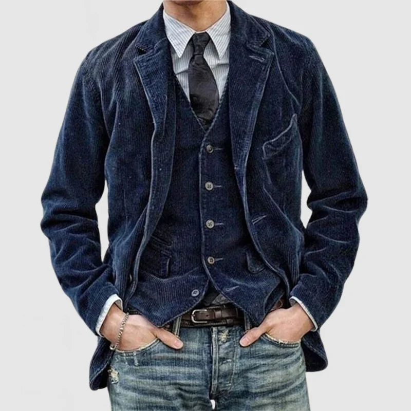 Vintage Herren Corduroy Blazer mit Weste