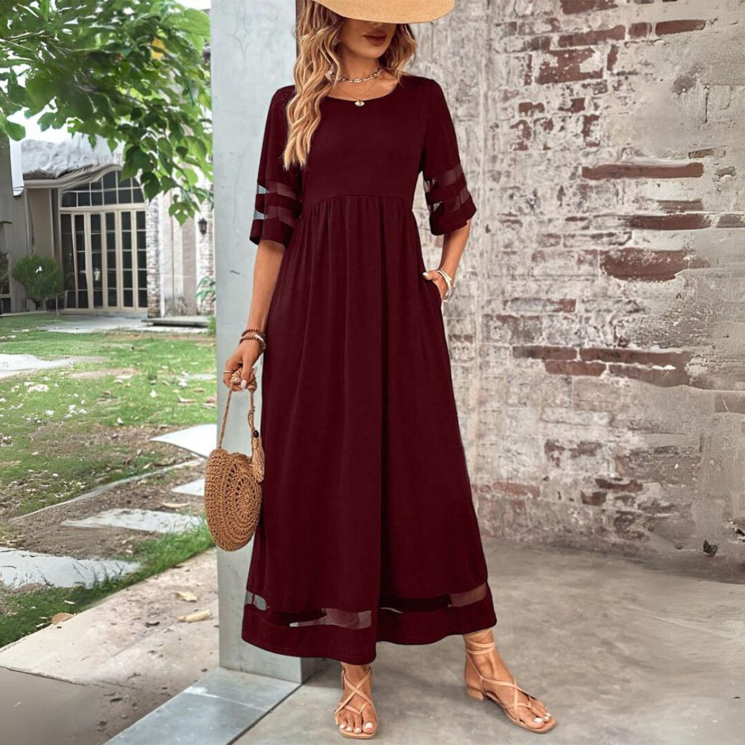 Aubrey™ – Figurbetonendes Midi-Kleid mit Bauchbedeckung" 

Rewritten: "Aubrey™ – Midi-Kleid mit figurbetonendem Schnitt und Bauchbedeckung
