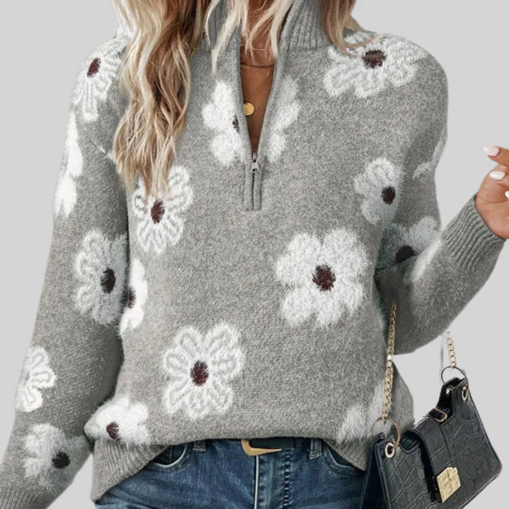BLOOM | Pullover mit Reißverschluss-Kragen