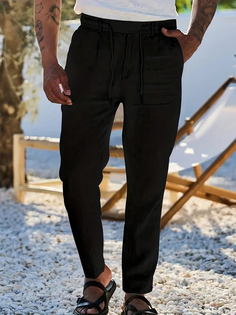 NICHOLS | Oversized Linen Pants with Drawstring