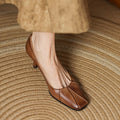 Marisol Leder Pumps mit quadratischer Zehenpartie