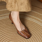 Marisol Leder Pumps mit quadratischer Zehenpartie