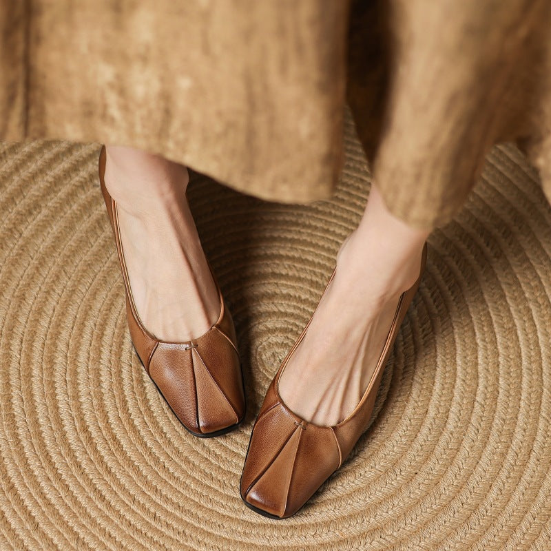 Marisol Leder Pumps mit quadratischer Zehenpartie