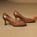 Marisol Leder Pumps mit quadratischer Zehenpartie
