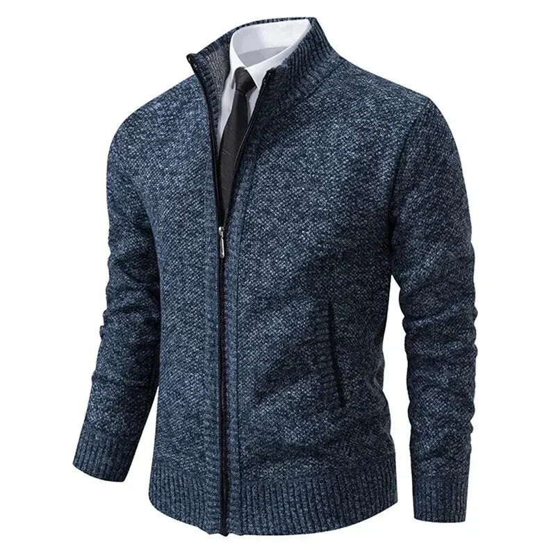 Leon | Taillierter Strickpullover mit Reißverschluss