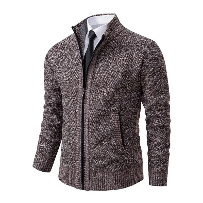 Leon | Taillierter Strickpullover mit Reißverschluss
