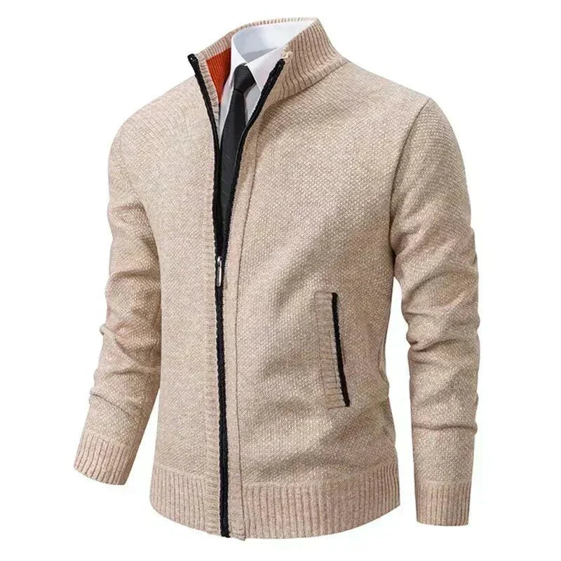 Leon | Taillierter Strickpullover mit Reißverschluss