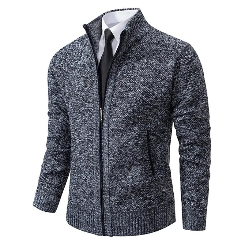 Leon | Taillierter Strickpullover mit Reißverschluss