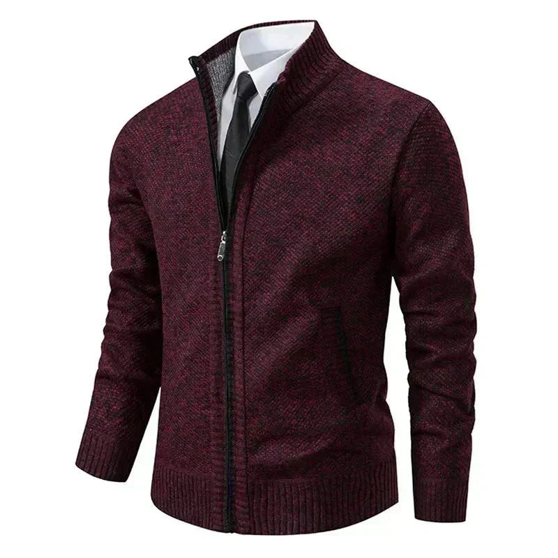 Leon | Taillierter Strickpullover mit Reißverschluss