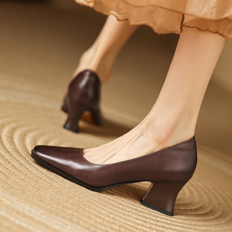 Oriel Leather Square Toe Pumps