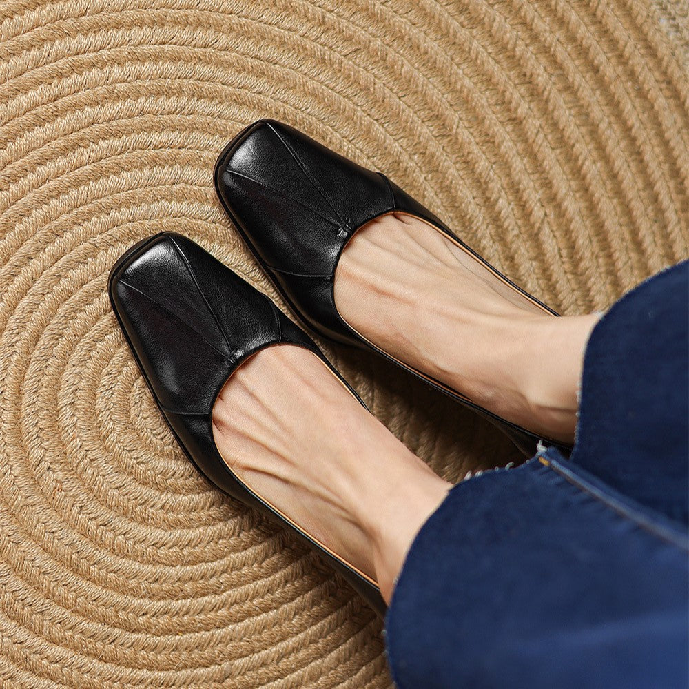 Marisol Leder Pumps mit quadratischer Zehenpartie