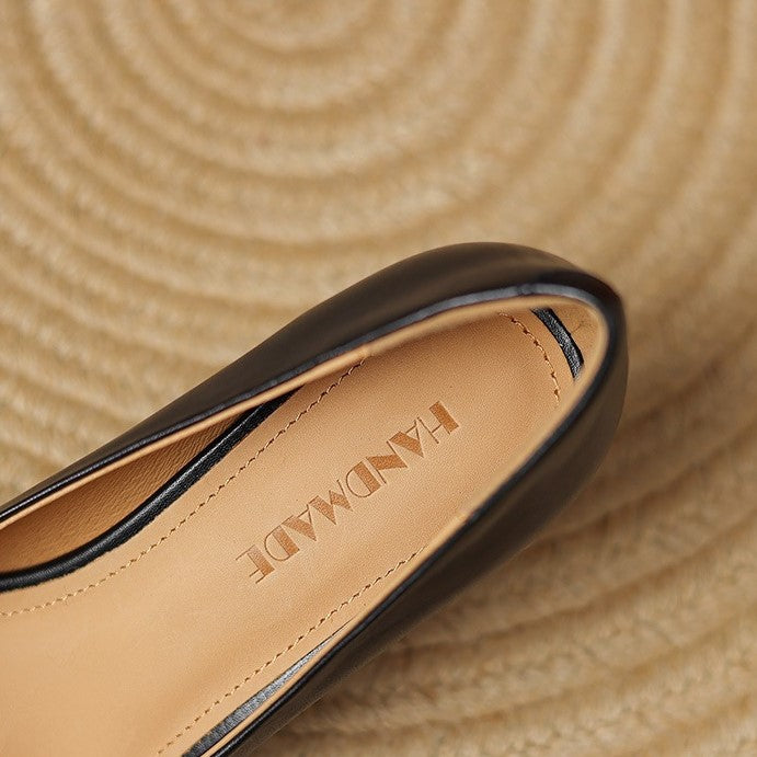 Marisol Leder Pumps mit quadratischer Zehenpartie