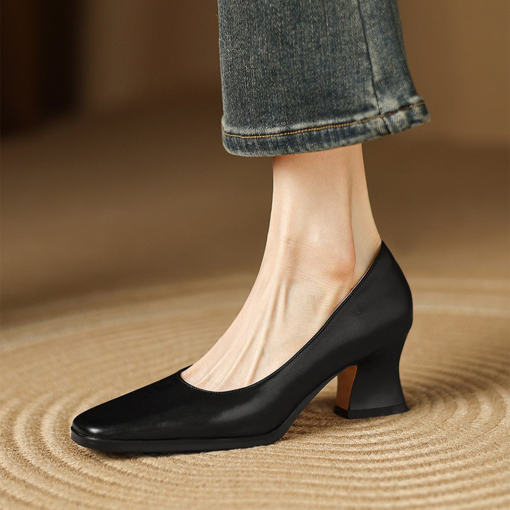 Oriel Leather Square Toe Pumps