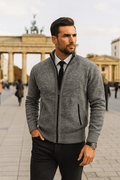 Leon | Taillierter Strickpullover mit Reißverschluss