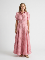 Xanthea | Kurzärmliges, gebundenes Maxikleid mit floralem Design