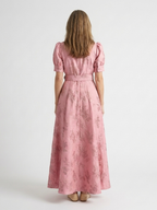Xanthea | Kurzärmliges, gebundenes Maxikleid mit floralem Design