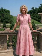 Xanthea | Kurzärmliges, gebundenes Maxikleid mit floralem Design