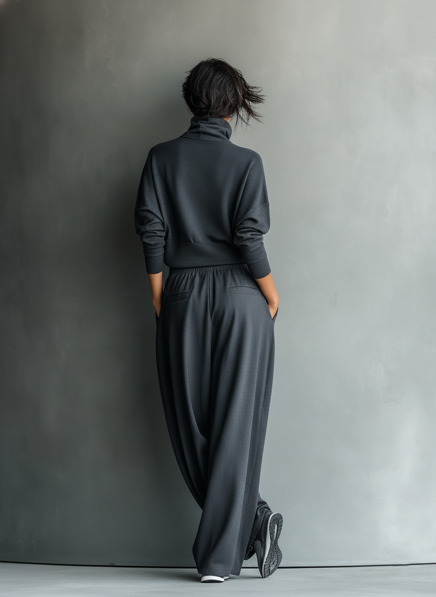 Strick Set mit Weiten Hosen
