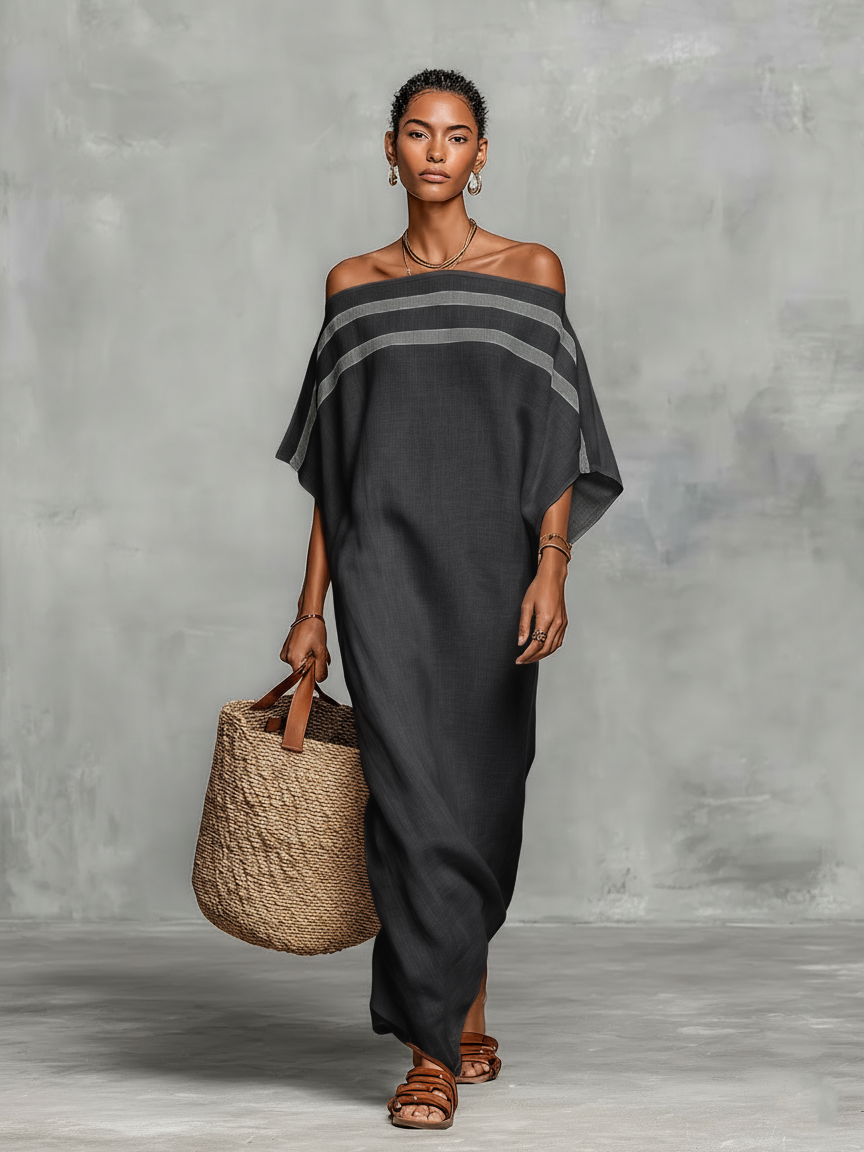 Schlichtes Leinen Maxi-Kleid