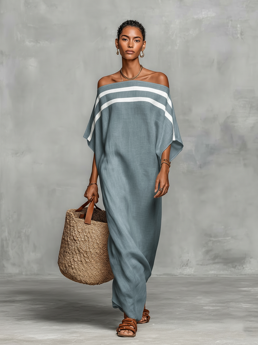 Schlichtes Leinen Maxi-Kleid