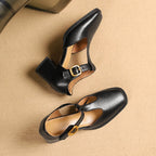 Marcele Leather T-Strap Pumps