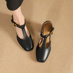 Marcele Leather T-Strap Pumps