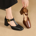Marcele Leather T-Strap Pumps