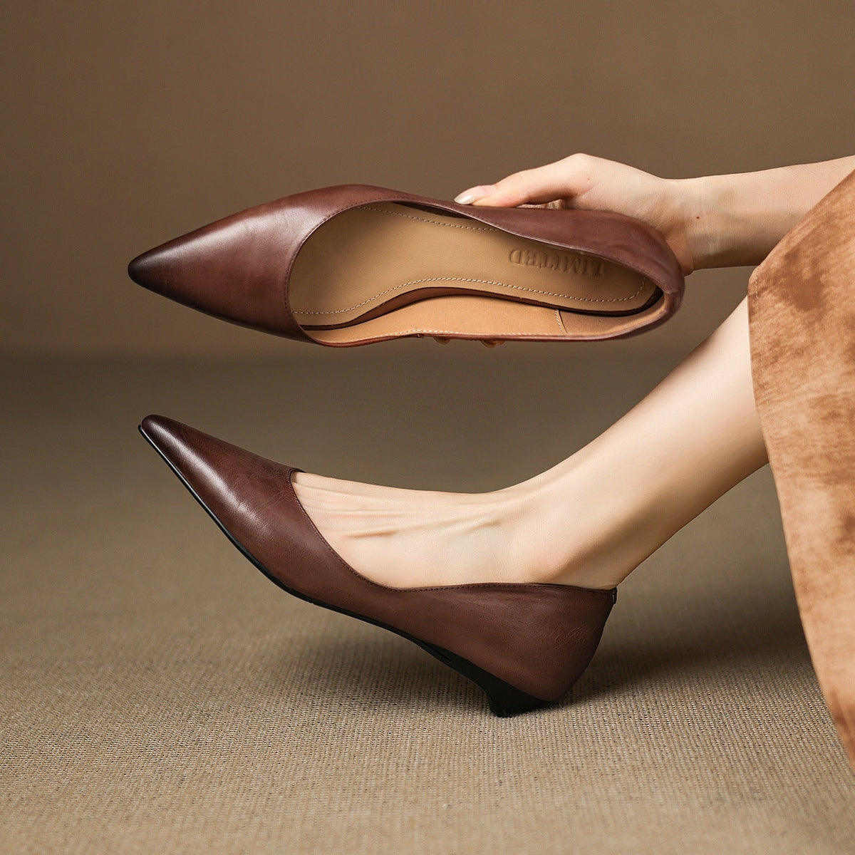 Arla Genuine Leather Ballerina Flats