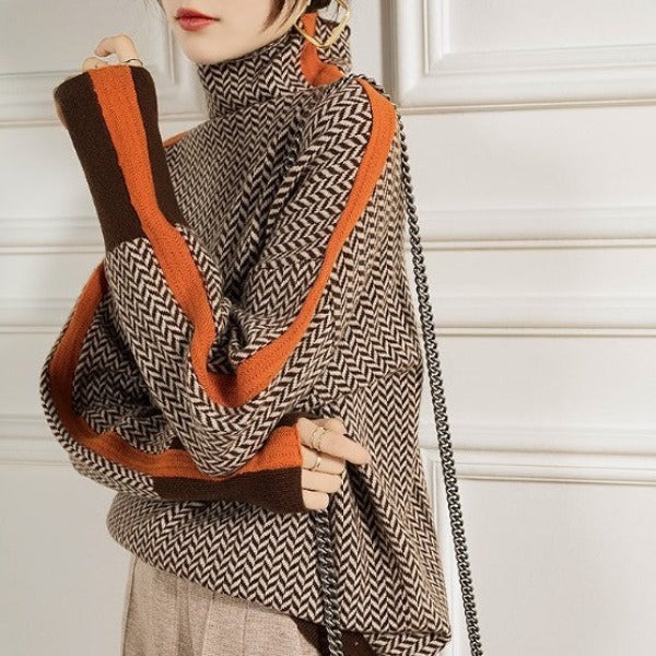 Lindemann Atelier | Malou – Rollkragenpullover mit kontrastierenden Streifen