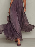 Olivia | Elegante Vintage Chiffon Maxikleid