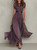 Olivia | Elegante Vintage Chiffon Maxikleid