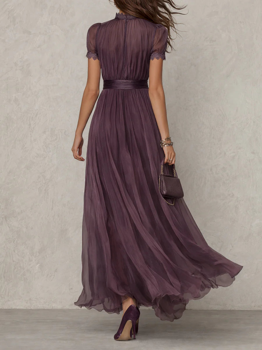 Olivia | Elegante Vintage Chiffon Maxikleid