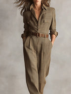 Lucinda – Stilvoller Tweed-Jumpsuit