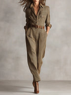 Lucinda – Stilvoller Tweed-Jumpsuit