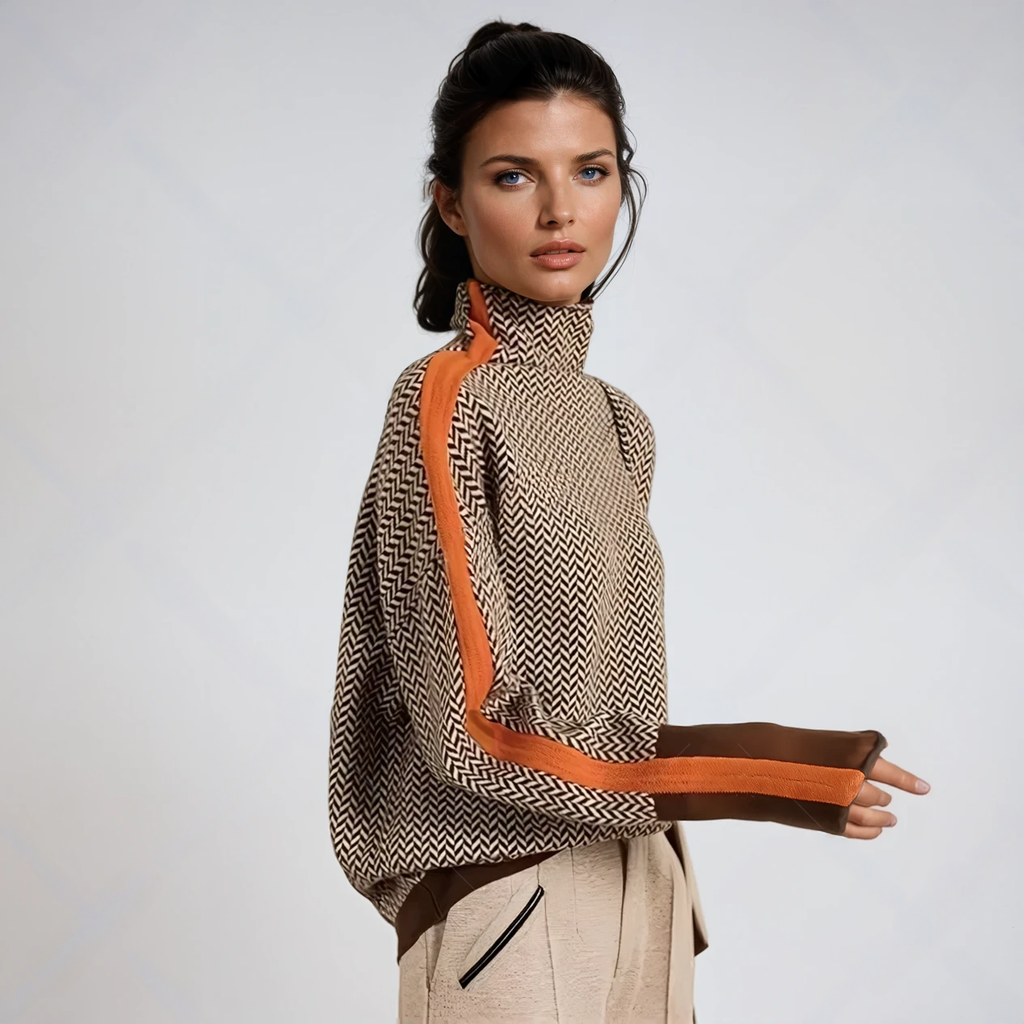 Lindemann Atelier | Malou – Rollkragenpullover mit kontrastierenden Streifen