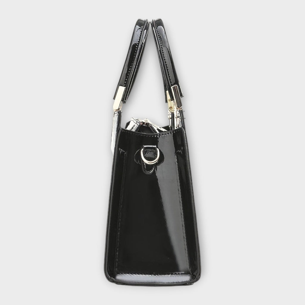 Olivia - Glänzende Handtasche mit Krokodilprägung