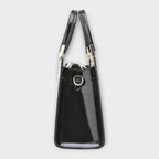 Olivia - Glänzende Handtasche mit Krokodilprägung