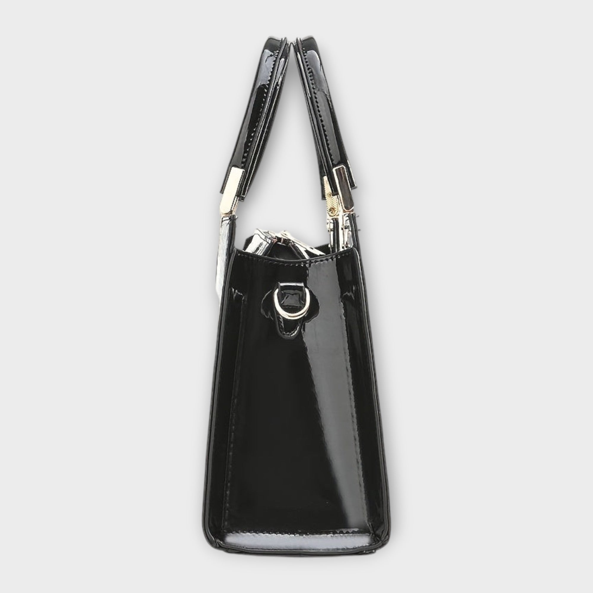 Olivia - Glänzende Handtasche mit Krokodilprägung