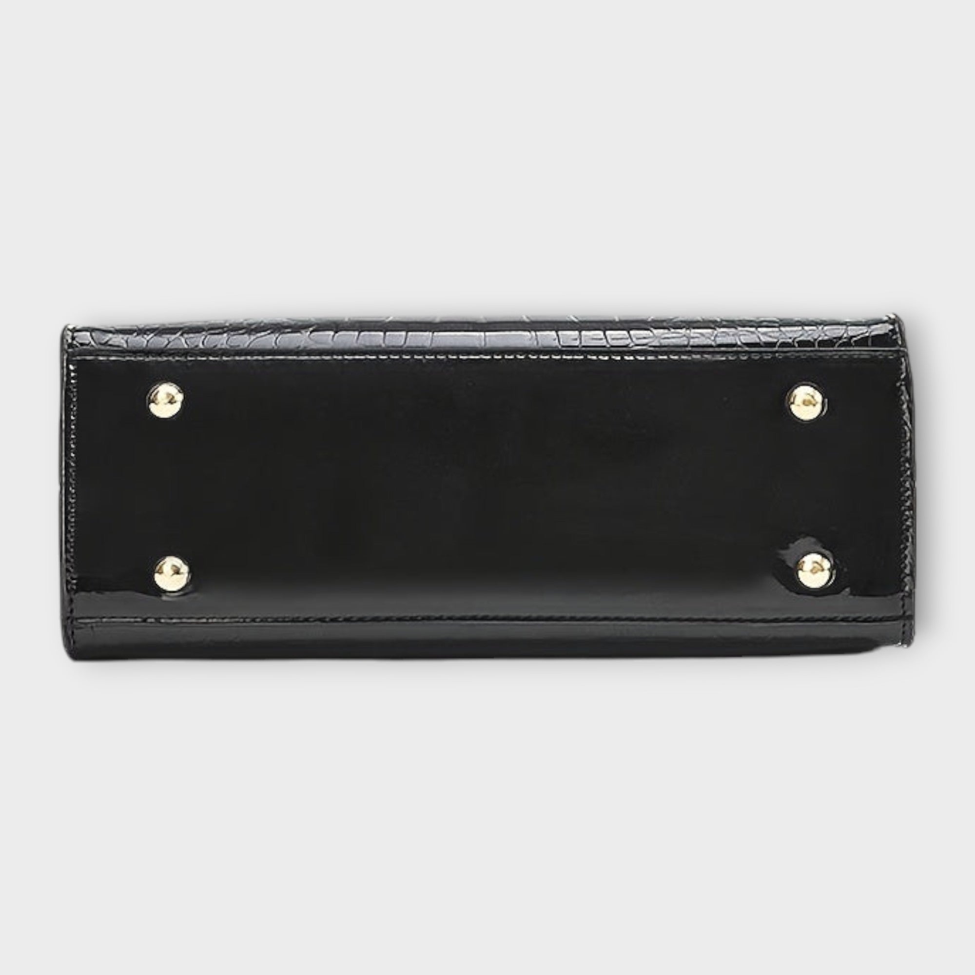 Olivia - Glänzende Handtasche mit Krokodilprägung