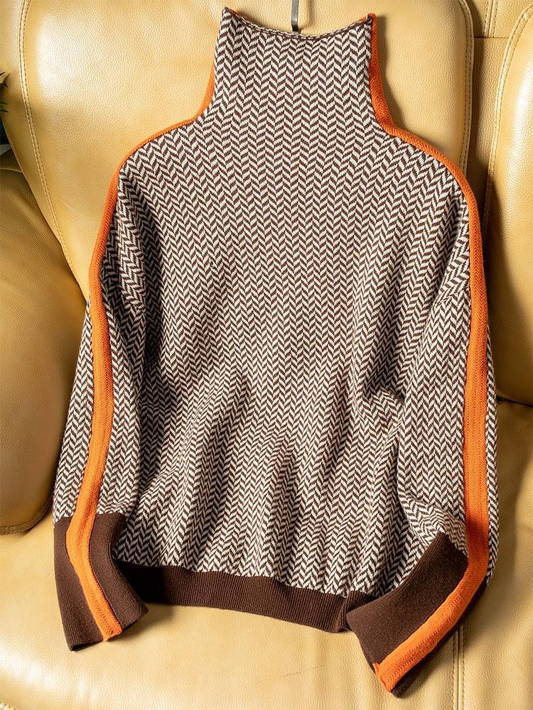 Lindemann Atelier | Malou – Rollkragenpullover mit kontrastierenden Streifen